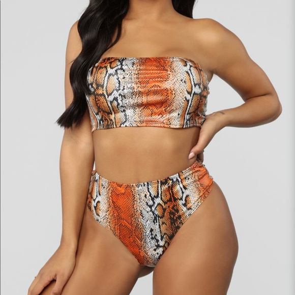 3 Piece Snakeskin Bikini Set - Picture 3 of 5